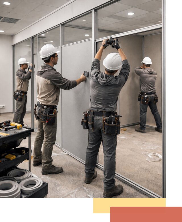 Мобильные офисные перегородки под ключ в Кемерово