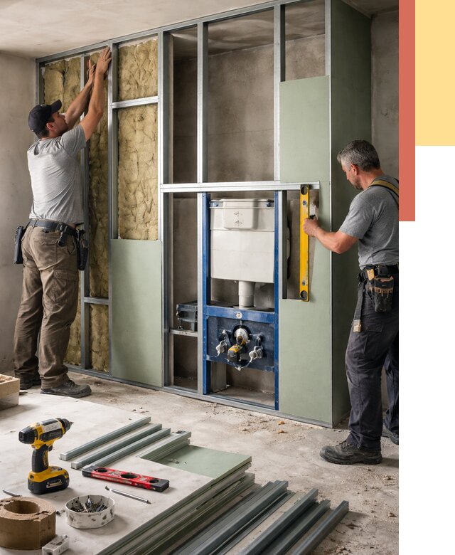 Установка сантехнических перегородок в Кемерово от 8845 руб. | ОТДЕЛОЧНИК-Кмр