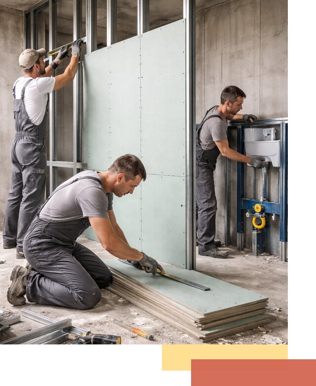 Монтаж и ремонт сантехнических перегородок в Кемерово