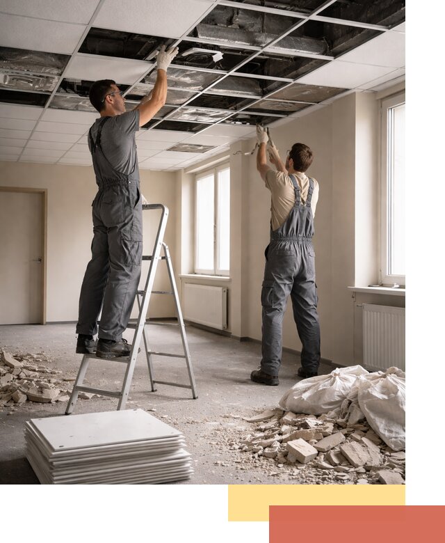 Демонтаж потолков Армстронг профессионально в Кемерово