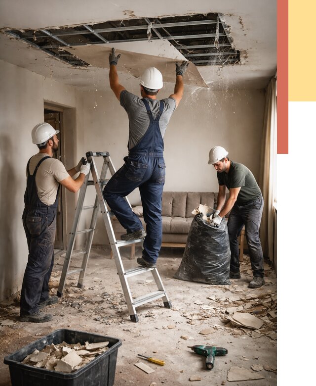 Демонтаж гипсокартонного потолка в Кемерово от 437 руб. за м2 — ОТДЕЛОЧНИК-Кмр