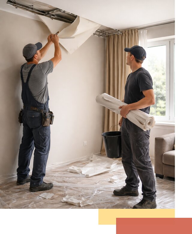 Демонтаж натяжного потолка в Кемерово быстро и аккуратно