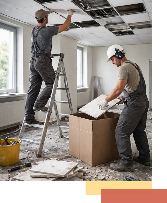 Демонтаж потолочной плитки в Кемерово быстро и аккуратно