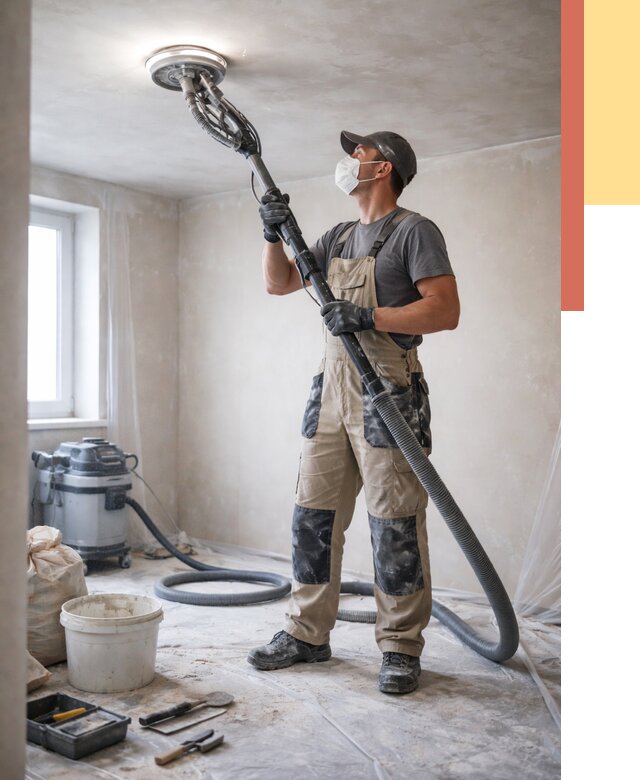 Шлифовка потолка в Кемерово от 3642 руб. — услуги шлифования потолка | ОТДЕЛОЧНИК-Кмр