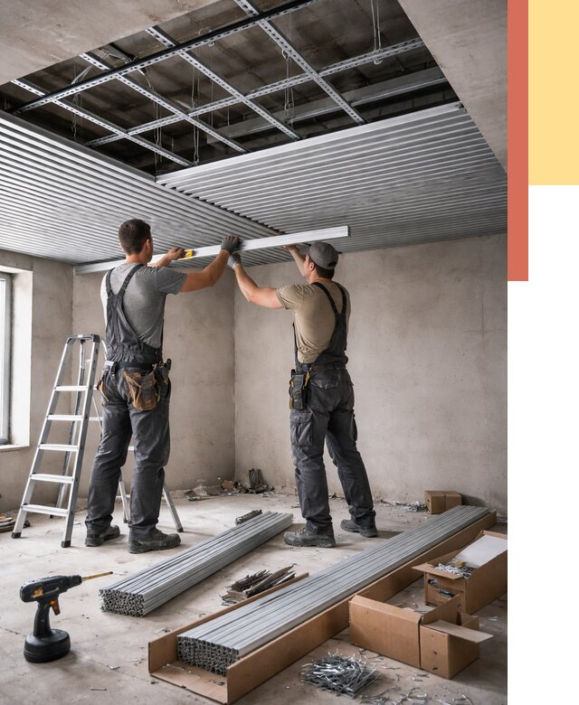 Монтаж реечного потолка в Кемерово от 4683 руб. под ключ | ОТДЕЛОЧНИК-Кмр