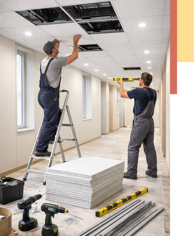 Ремонт потолка Армстронг в Кемерово от 4683 руб. — быстро и недорого | ОТДЕЛОЧНИК-Кмр