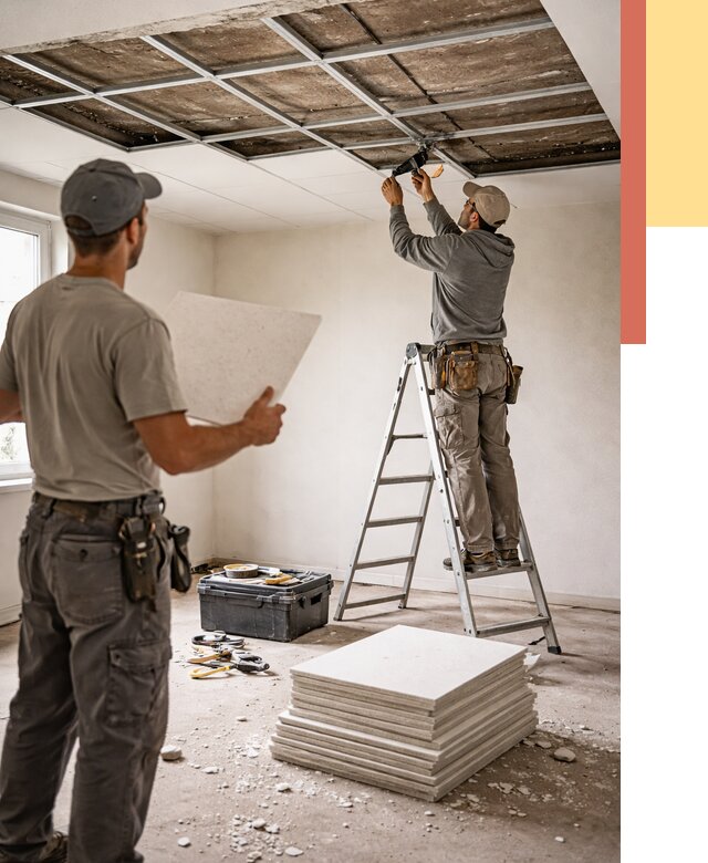 Замена плит подвесного потолка в Кемерово от 1821 руб. быстро и недорого | ОТДЕЛОЧНИК-Кмр