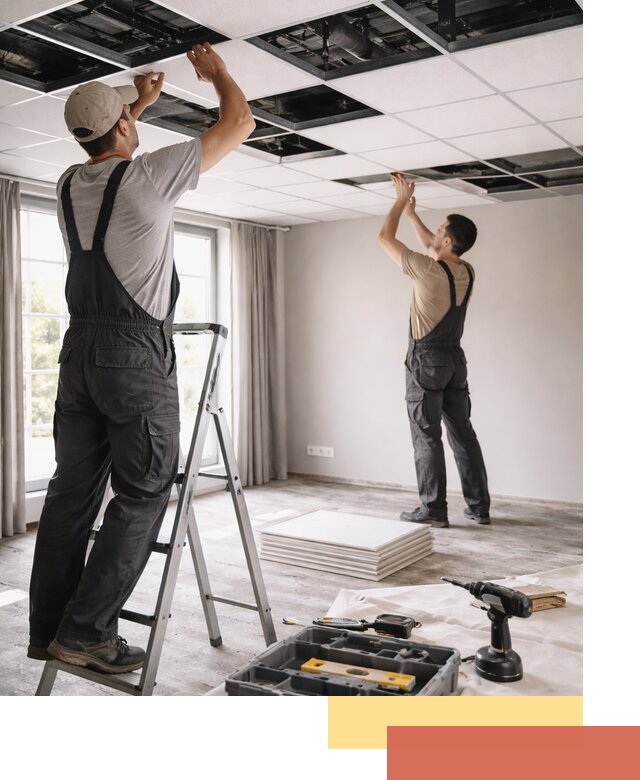 Замена плит подвесного потолка в Кемерово быстро и качественно