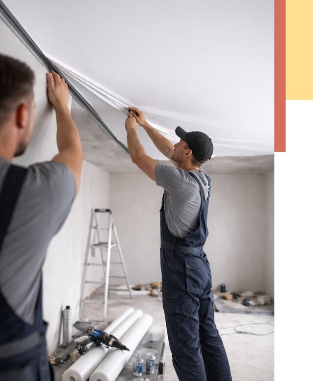 Монтаж матового натяжного потолка в Кемерово от 4683 руб./м² — быстро и недорого | ОТДЕЛОЧНИК-Кмр