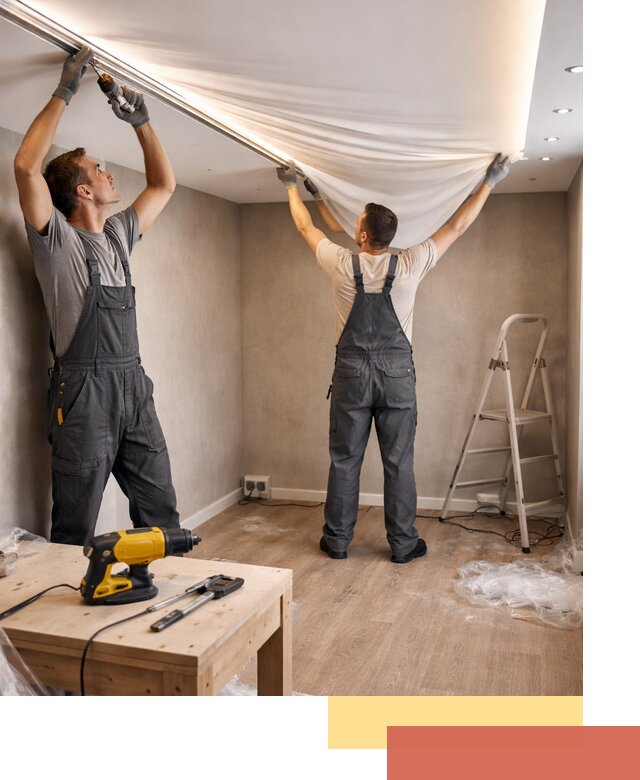 Монтаж натяжного потолка с подсветкой в Кемерово цена и сроки