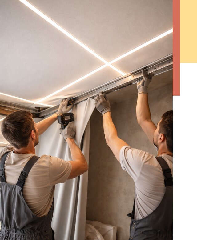 Монтаж натяжного потолка со световыми линиями в Кемерово от 1249 руб. | ОТДЕЛОЧНИК-Кмр