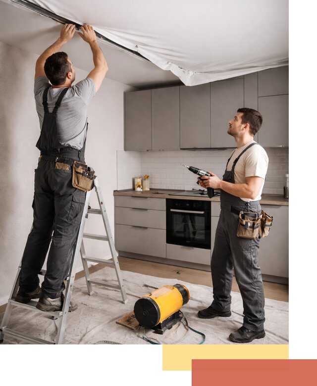 Монтаж натяжного потолка на кухне в Кемерово