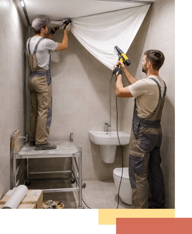 Монтаж натяжного потолка в санузле в Кемерово