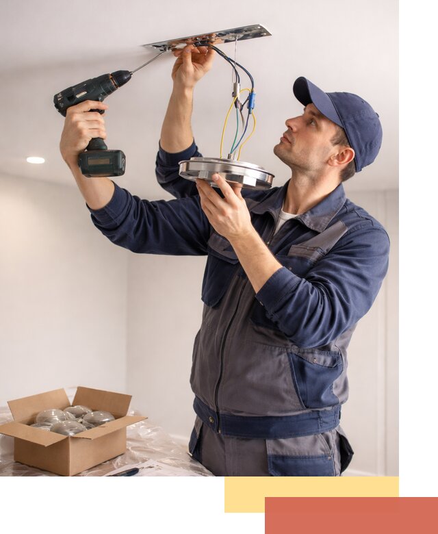 Установка люстры в натяжной потолок в Кемерово