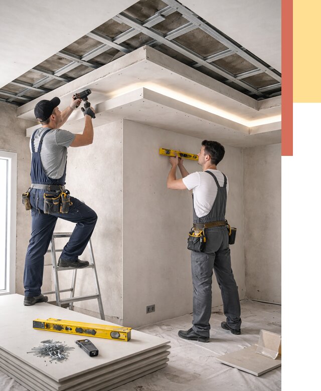 Двухуровневый потолок из гипсокартона в Кемерово от 1509 руб. под ключ | ОТДЕЛОЧНИК-Кмр