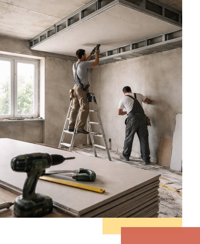 Двухуровневый потолок из гипсокартона в Кемерово