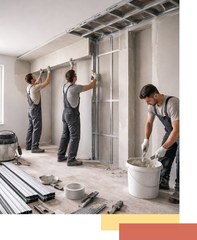 Монтаж потолка из гипсокартона с нишей в Кемерово