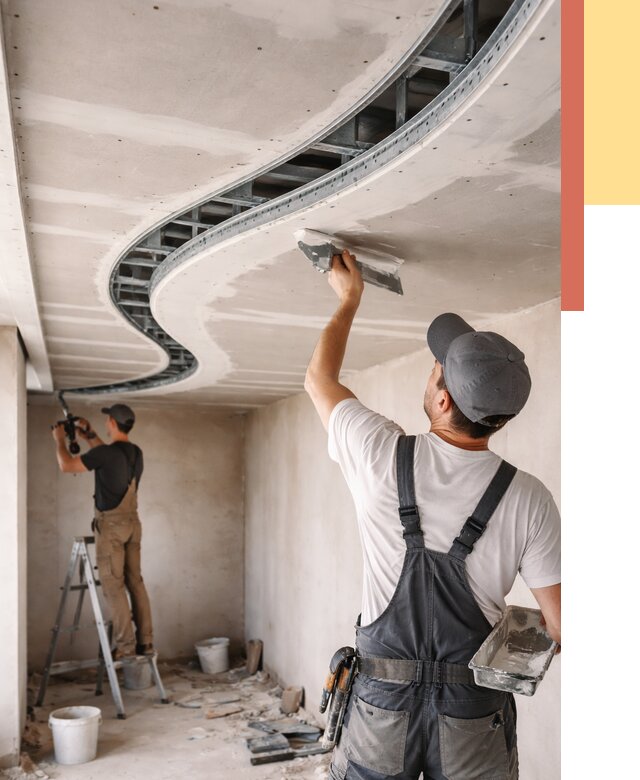 Криволинейный потолок из гипсокартона в Кемерово от 2185 руб./м2 | ОТДЕЛОЧНИК-Кмр