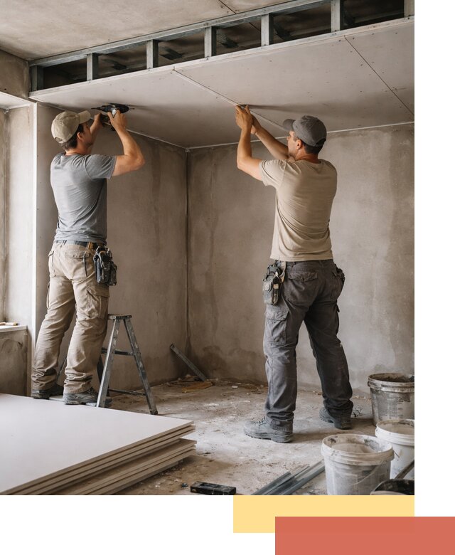 Короб из гипсокартона на потолке под ключ в Кемерово