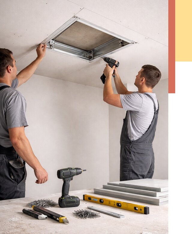 Установка люка в потолок ГКЛ в Кемерово от 2602 руб. под ключ | ОТДЕЛОЧНИК-Кмр