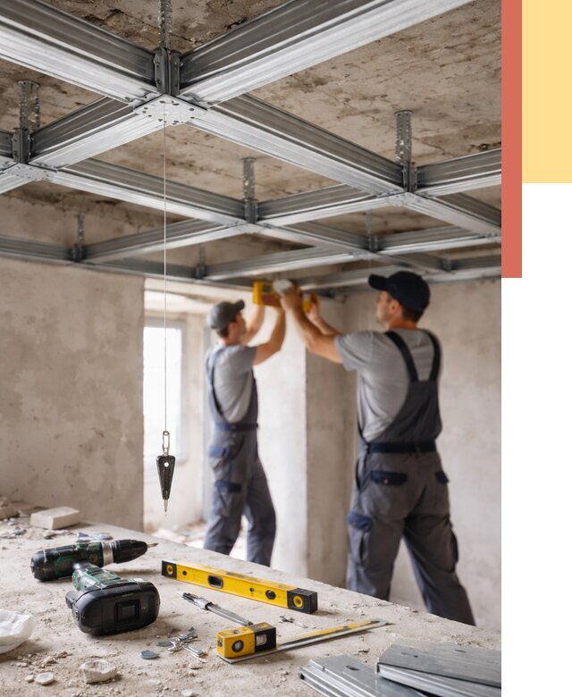 Монтаж каркаса потолка из профиля в Кемерово от 4683 руб. — услуги ОТДЕЛОЧНИК-Кмр