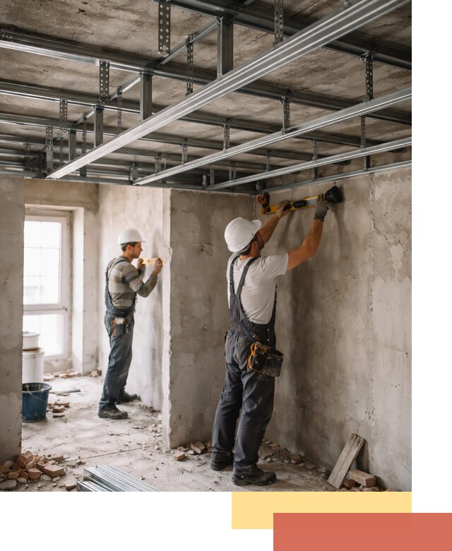 Монтаж каркаса потолка из профильного профиля в Кемерово