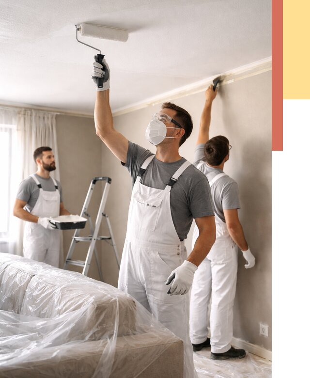 Покраска потолка водоэмельсионной краской в Кемерово от 2289 руб/м² — услуги под ключ | ОТДЕЛОЧНИК-Кмр