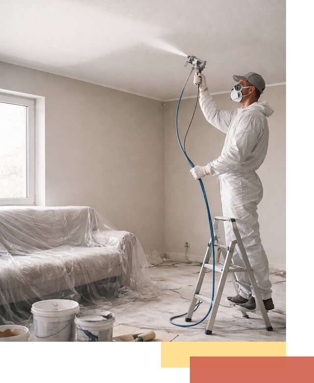 Покраска потолка краскопультом в Кемерово быстро и качественно