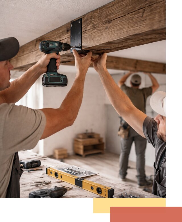 Монтаж декоративных потолочных балок в Кемерово